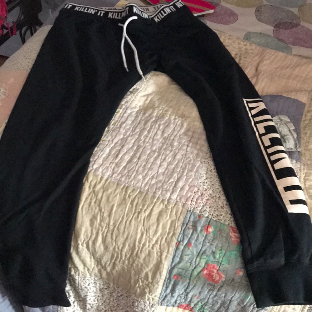 Black and white joggers